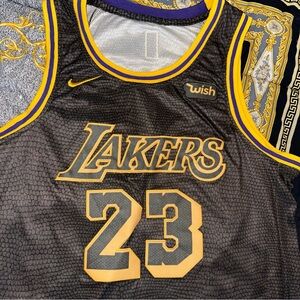 NBA Los Angeles Lakers LeBron James Black Mamba Jersey #23 Sz 50